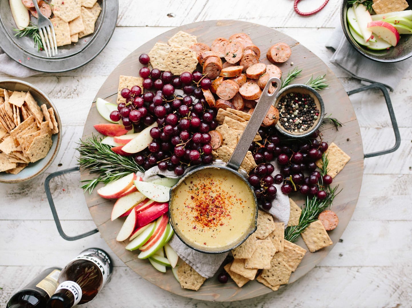 Appetizer platter for healthy eating over the holidays