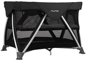 Black nuna crib with silver frame