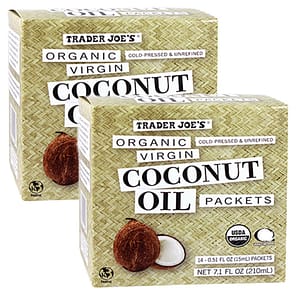 Trader Joe's Coconut Oil packages.