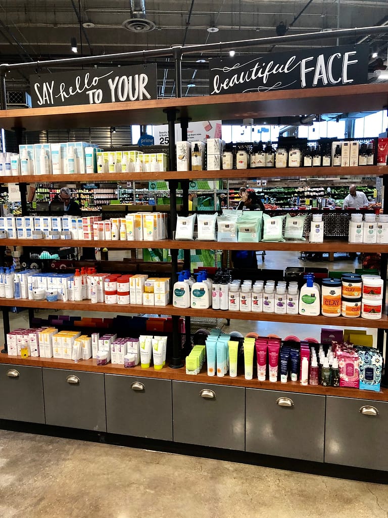 Personal care products at whole foods market