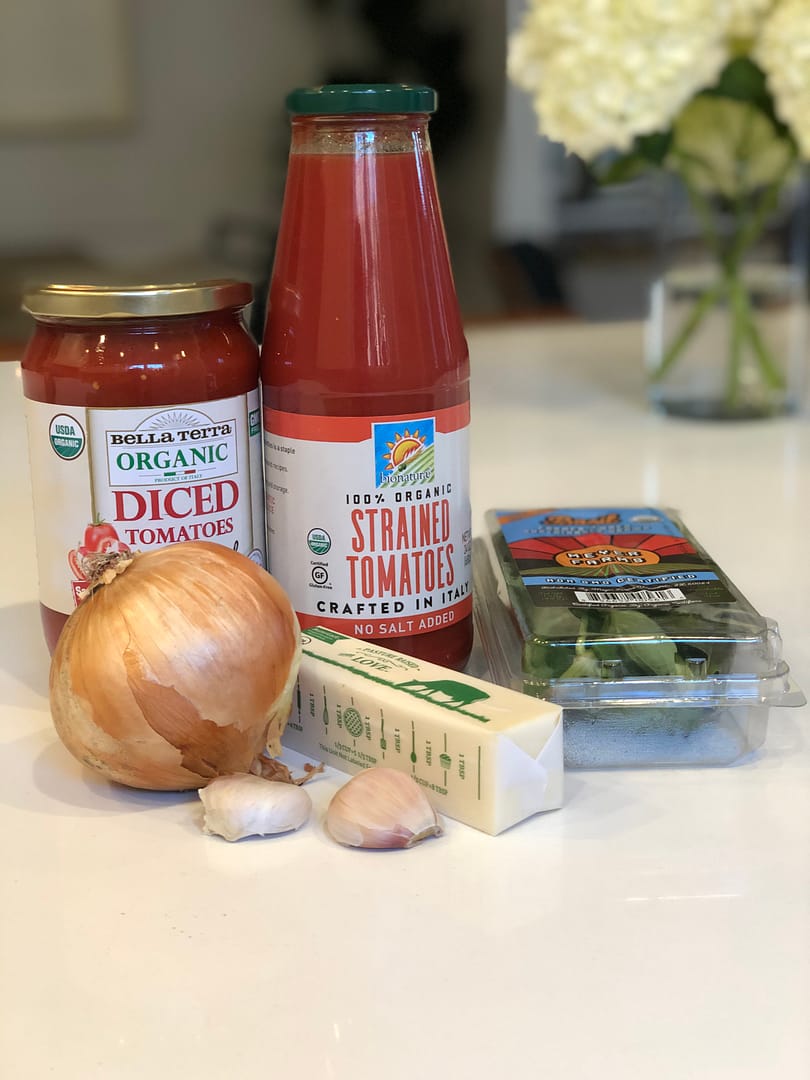 Ingredients for homemade pasta sauce