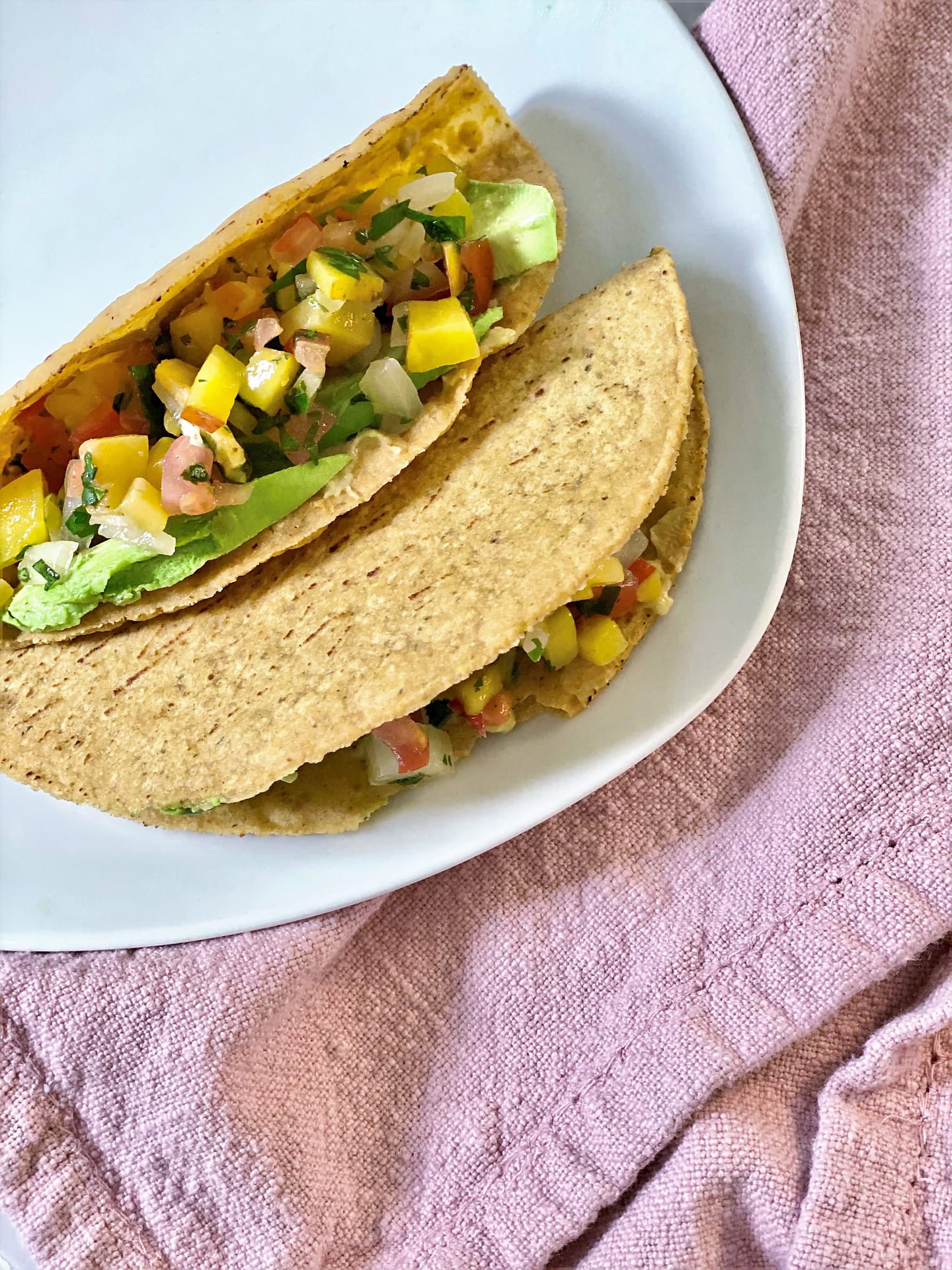 Tacos with mango salsa